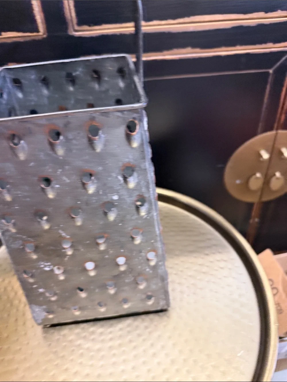 Galvanized Metal Lantern with Handle - Gray